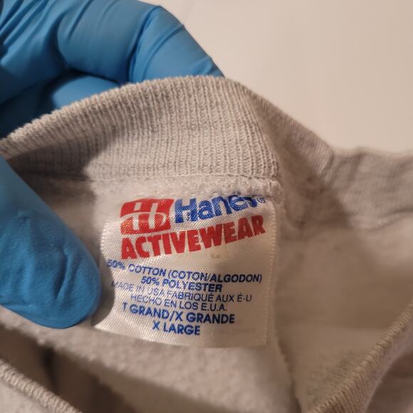 Vintage 90s Hanes Made in USA Boston Sweatshirt Mens Large Raglan Sleeve - Picture 7 of 7